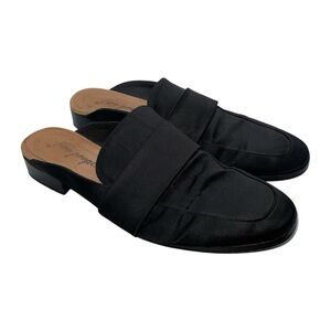 Free People At Ease Loafers Women's 39 EU Black Satin Backless Mules 8.5 US